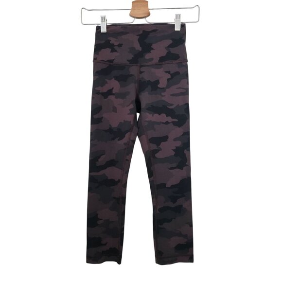 Lululemon Pants - Lululemon Wunder Train Camo Brown High-Rise Crop Athletic Legging 21" Sz 4